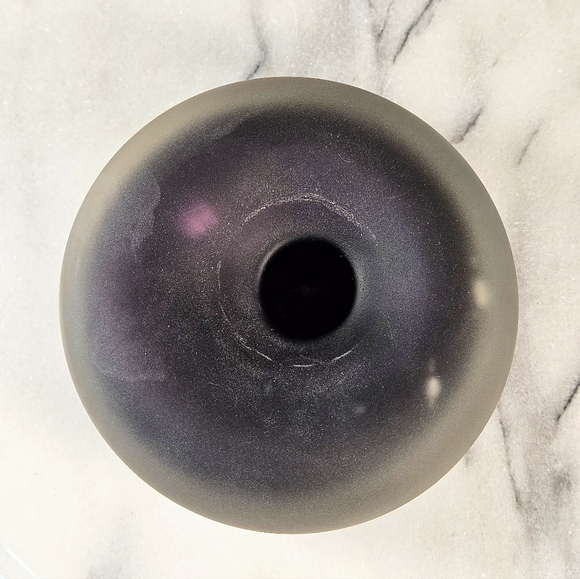 Hand Blown Encased Purple Frosted Art Glass Oil Lamp Candle Signed DHR - Picture 2 of 8